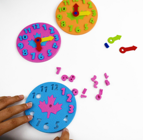 EVA Uhr Puzzle Blöcke für das Zeitlernen (Geschenkset)